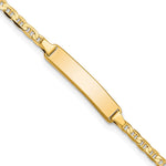 14K Polished Solid Chain/Solid Plate Flat Anchor Link Plate Baby/Child ID Bracelet view