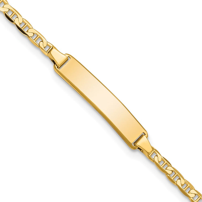 14K gold anchor link anchor ID bracelet