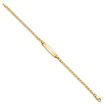 14K Polished Solid Chain/Solid Plate Flat Anchor Link Soft Diamond Shape 19.5x5.2mm Plate Baby/Child ID Bracelet view