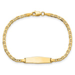 14K Polished Solid Chain/Solid Plate Flat Anchor Link Soft Diamond Shape 19.5x5.2mm Plate Baby/Child ID Bracelet view