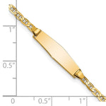14K Polished Solid Chain/Solid Plate Flat Anchor Link Soft Diamond Shape 19.5x5.2mm Plate Baby/Child ID Bracelet view