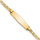 14K Polished Solid Chain/Solid Plate Flat Anchor Link Soft Diamond Shape 19.5x5.2mm Plate Baby/Child ID Bracelet