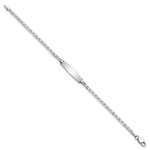 14K White Gold Polished Solid Chain/Solid Plate Anchor Link Soft Diamond Shape 19.5x5.5mm Plate Baby/Child ID Bracelet view