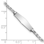 14K White Gold Polished Solid Chain/Solid Plate Anchor Link Soft Diamond Shape 19.5x5.5mm Plate Baby/Child ID Bracelet view