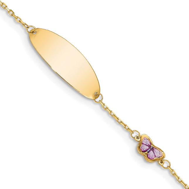 14K gold butterfly ID bracelet, alternate view
