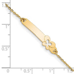 14K Polished Solid Chain/Solid Plate Butterfly 27.5x6.5mm Plate Baby/Child ID Bracelet with Extender view