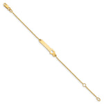 14K Polished Solid Chain/Solid Plate Cut-out Heart 27.7x6.5mm Plate Baby/Child ID Bracelet with Extender view