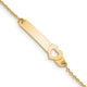 14K Polished Solid Chain/Solid Plate Cut-out Heart 27.7x6.5mm Plate Baby/Child ID Bracelet with Extender
