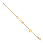14K Polished 5.5in Heart ID Bracelet view