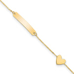 14K Polished 5.5in Heart ID Bracelet view