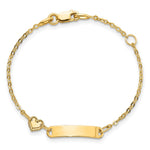 14K Polished ID with Heart Childrens Bracelet view