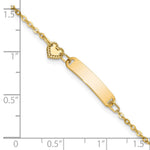 14K Polished ID with Heart Childrens Bracelet view