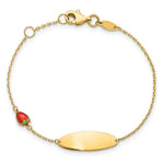 14K Enameled Strawberry Baby ID 5.5in w/.5 in Ext Bracelet view
