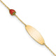 14K Enameled Strawberry Baby ID 5.5in w/.5 in Ext Bracelet
