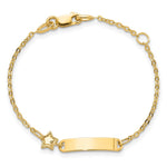 14K Polished ID with Star Childrens Bracelet view