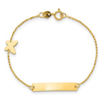 14K Polished 5.5in Butterfly ID Bracelet view