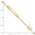 14K Polished 5.5in Butterfly ID Bracelet view