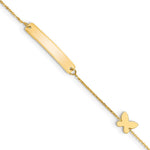 14K Polished 5.5in Butterfly ID Bracelet view
