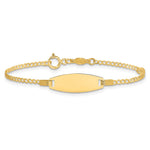 14K Polished Pink Enameled Puffed Heart and Plate Baby/Child ID Bracelet view