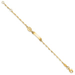 14K Polished Miraculous Medal and Plate Baby/Child ID Bracelet view