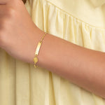 14K Polished Miraculous Medal and Plate Baby/Child ID Bracelet view