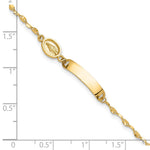 14K Polished Miraculous Medal and Plate Baby/Child ID Bracelet view