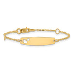 14K Polished Heart and Cut-out Heart Plate Baby/Child ID Bracelet view