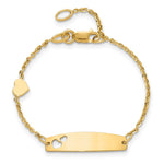 14K Polished Heart and Cut-out Heart Plate Baby/Child ID Bracelet view