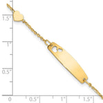 14K Polished Heart and Cut-out Heart Plate Baby/Child ID Bracelet view
