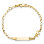 14K Polished Horse and Plate Baby/Child ID Bracelet view