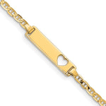 14K Polished Solid Chain/Solid Plate Anchor Link Cut-out Heart 21.5x4.8mm Plate Baby/Child ID Bracelet view