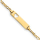 14K Polished Solid Chain/Solid Plate Figaro Link Cut-out Heart 21.4x5.4mm Plate Baby/Child ID Bracelet