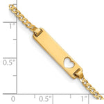 14K Polished Solid Chain/Solid Plate Curb Link Cut-out Heart Plate Baby/Child ID Bracelet view