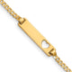 14K Polished Solid Chain/Solid Plate Curb Link Cut-out Heart Plate Baby/Child ID Bracelet