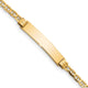 14K Polished Solid Chain/Solid Plate Anchor Link Plate Baby/Child ID Bracelet