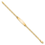 14K Polished Solid Chain/Solid Plate Anchor Link Soft Diamond Shape 26x7.5mm Plate Baby/Child ID Bracelet view