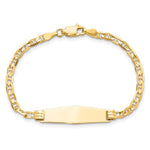 14K Polished Solid Chain/Solid Plate Anchor Link Soft Diamond Shape 26x7.5mm Plate Baby/Child ID Bracelet view