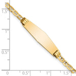 14K Polished Solid Chain/Solid Plate Anchor Link Soft Diamond Shape 26x7.5mm Plate Baby/Child ID Bracelet view