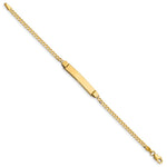 14K Polished Solid Chain/Solid Plate Curb Link Plate Baby/Child ID Bracelet view