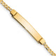 14K Polished Solid Chain/Solid Plate Curb Link Plate Baby/Child ID Bracelet