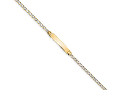 14k Yellow & Rhodium Chain Bracelets Style BID46 - Classique Jewelry Inc.