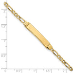 14K with Rhodium Polished Solid Chain/Solid Plate Pavé Curb Link Plate Baby/Child ID Bracelet view