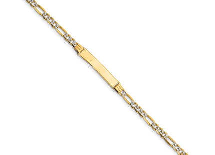 14k Yellow & Rhodium Chain Bracelets Style BID47 - Classique Jewelry Inc.