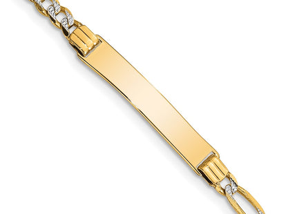 14k Yellow & Rhodium Chain Bracelets Style BID47 - Classique Jewelry Inc.