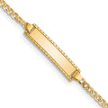 14K Polished Solid Chain/Solid Plate Curb Link Plate Baby/Child ID Bracelet