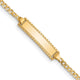 14K Polished Solid Chain/Solid Plate Curb Link Plate Baby/Child ID Bracelet