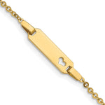 14K Polished Cut-out Heart Plate Baby/Child ID Bracelet view
