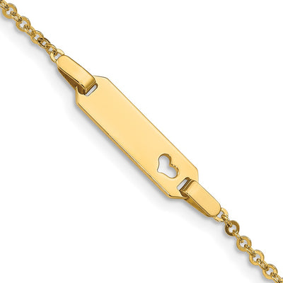 14K Polished Cut-out Heart Plate Baby/Child ID Bracelet