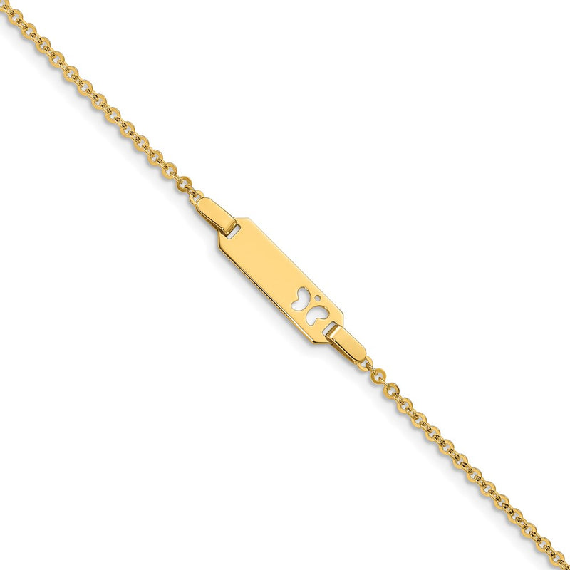 14K gold butterfly ID bracelet
