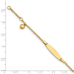 14K Polished Solid Chain/Solid Plate Heart Dangle Plate Baby/Child ID Bracelet with Extender view